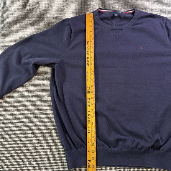 Tommy Hilfiger Men’s Sweater Navy Blue Sz XL Crewneck Pullover Embroider Logo - Picture 6 of 9